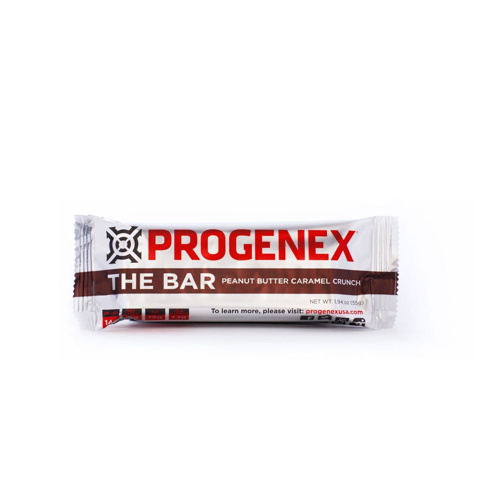 PROGENEX® The Bar Protein Bar | Delicious Sports Performance Nutrition Bar for Men and Women | 12 Individually Wrapped Bars, Peanut Butter Caramel Crunch