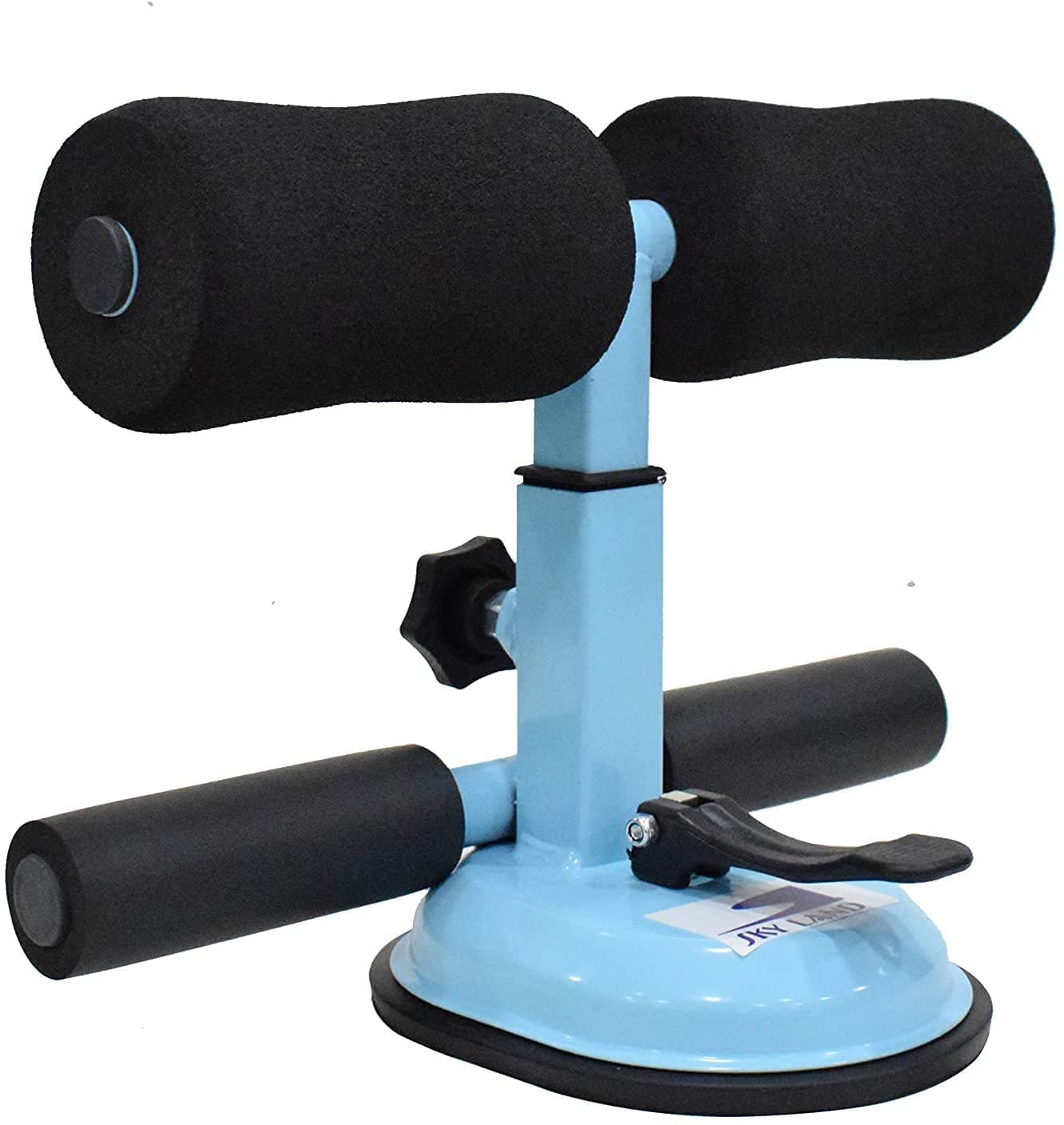 SKY LAND Portable Sit Up Bar, Upgraded Floor Assistant with Self-Suction, Non-Slip Foam Handle, Double-Line Support Bar for Abs, Push-Ups, Planks & Core Strength Training – Blue EM-9345-B