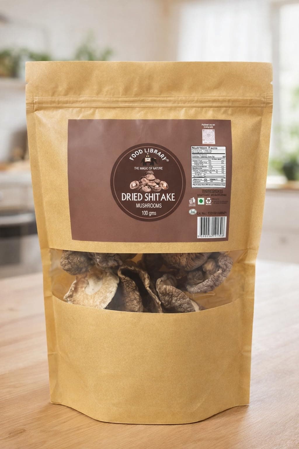 Food Library Dried Shitake Mushrooms (100 g)