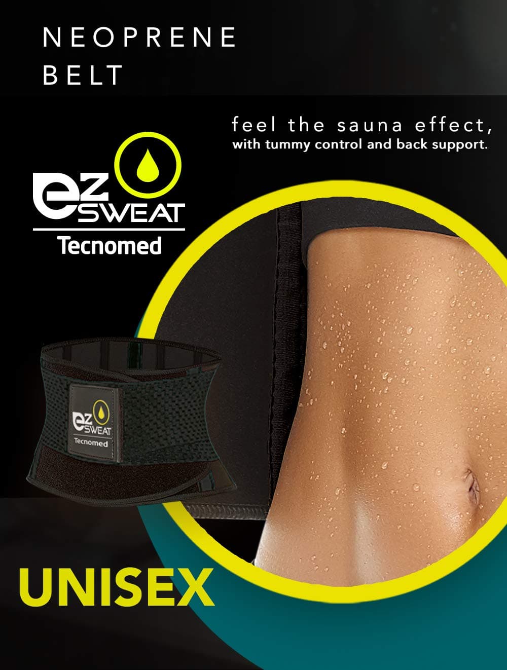 TECNOMED NEOPRENE Waist Trimmer Belt For Men and Women