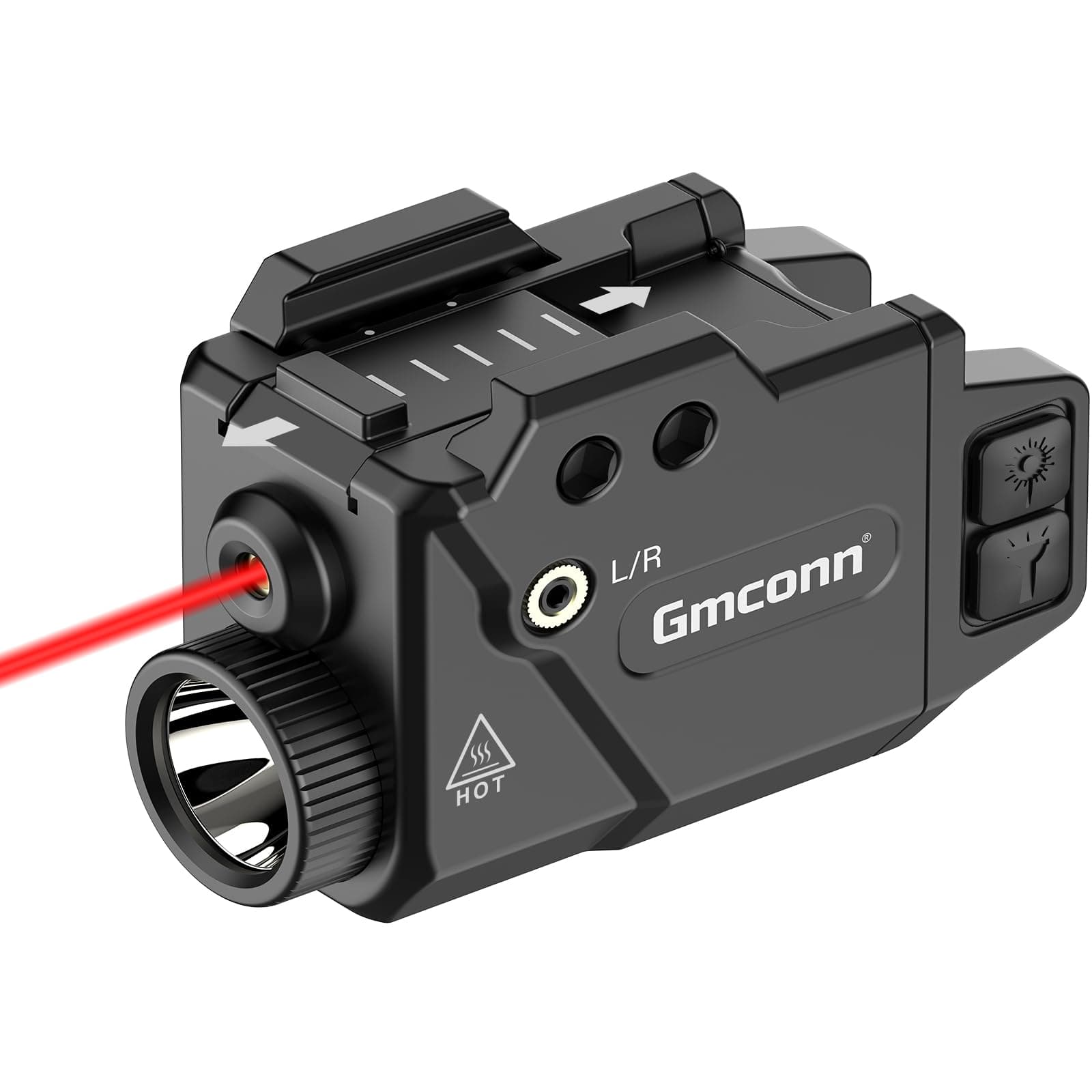 Gmconn 800 Lumen Pistol Light Red Laser Combo, Tactical Flashlight with Green Beam for Pistol with Rail (Red Laser)