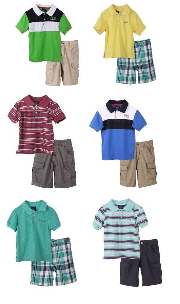 SAHARA CLUB Toddlers Striped Short Sleeve Tee and Shorts Set - Olive (Size 3T)