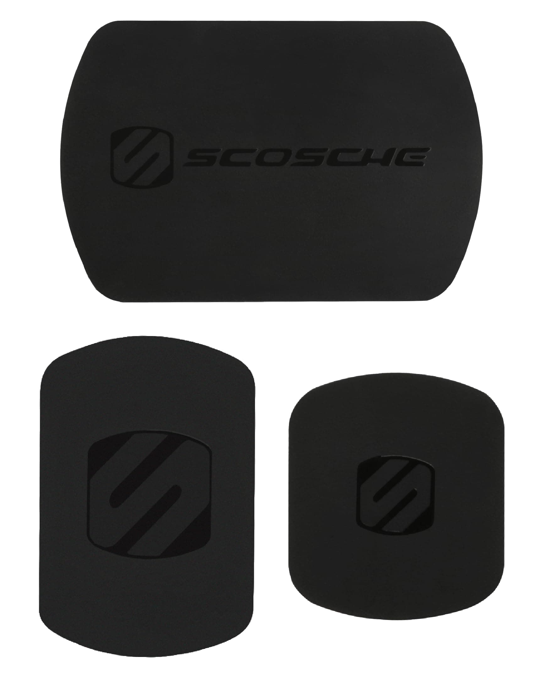 SCOSCHE MagicMount Magnetic Mount Plate Kit - MagicPlate Color Matching Plates for iPhone/iPad and Other Smart Devices - Includes 3 Plates and 2 Cleaning Swabs - Black (MAGRKI)