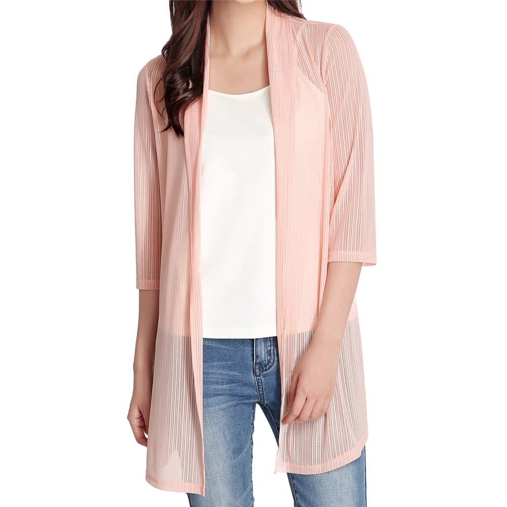 THIN MORE Women's Cardigans Sweaters for Women Summer Lightweight 18W Pink