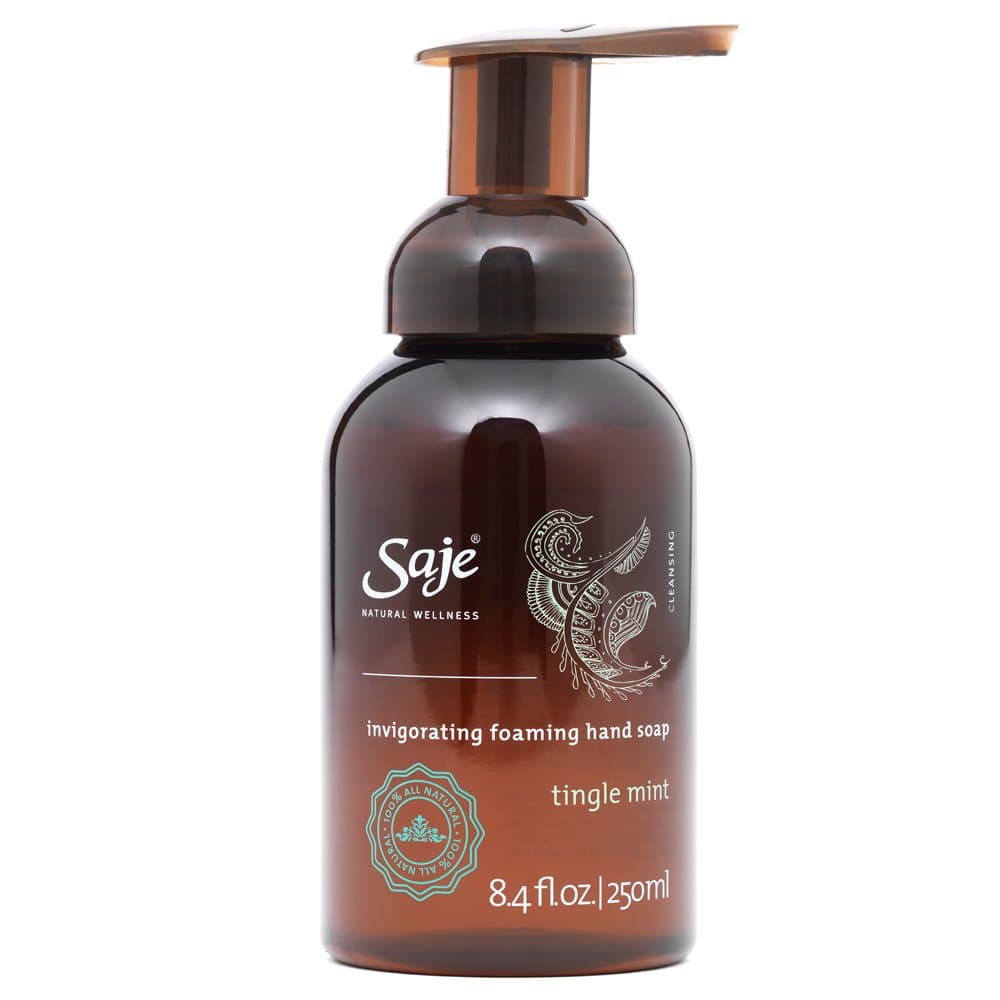 Saje Tingle Mint Foaming Hand Soap, Aromatherapy Essential Oil Soap, 250 ml (8.4 fl oz), 100% Natural