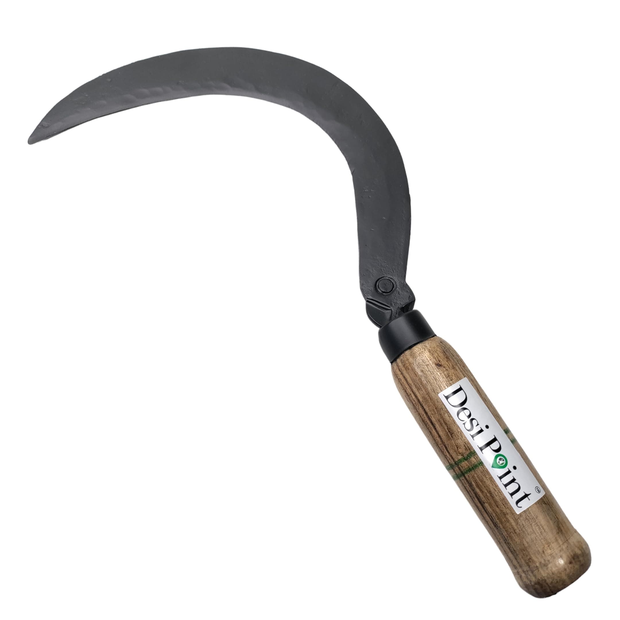 Desi Point Handmade Hand Powered Curved Saw | Sickle with Wooden Handle for Gardening and Agriculture