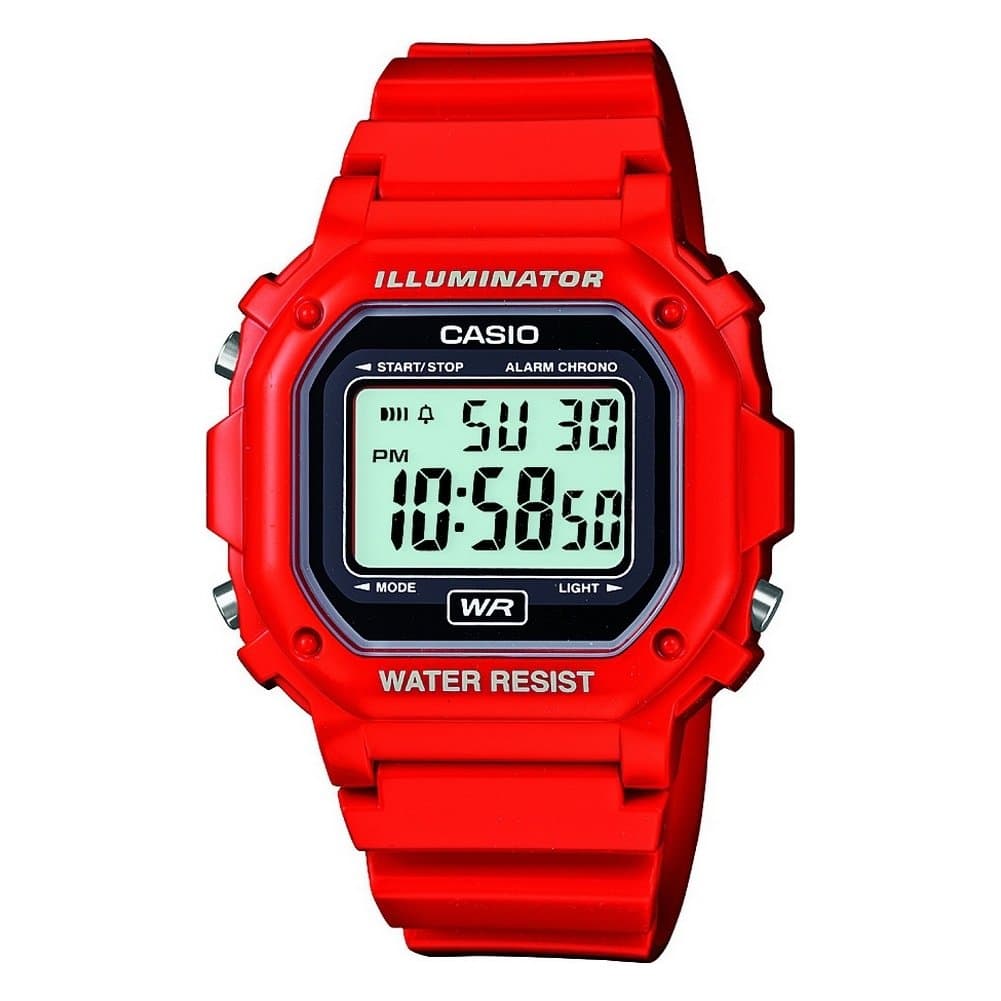 Casio F108WH Series | Men's Digital Watch | Illuminator | Water Resistant | LED Light | Daily Alarm | 1/100 SEC Stopwatch | 3 Hands (HR, Min, SEC) | Date/Day Display | Daily Alarm | 7 Year Battery