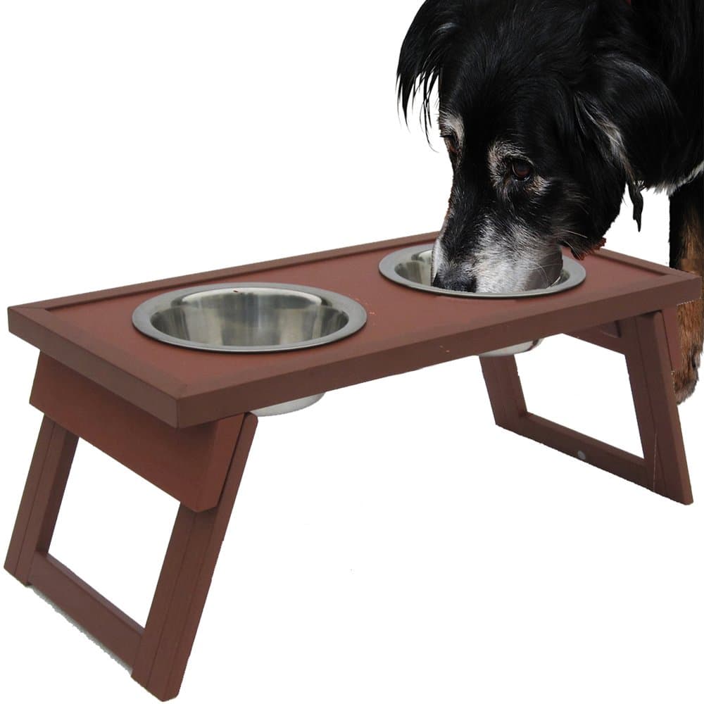 New Age Pet Habitat n Home Hilo Raised Diner Size: Medium (7.9" H x 18" W x 8.7" D), Color: Russet