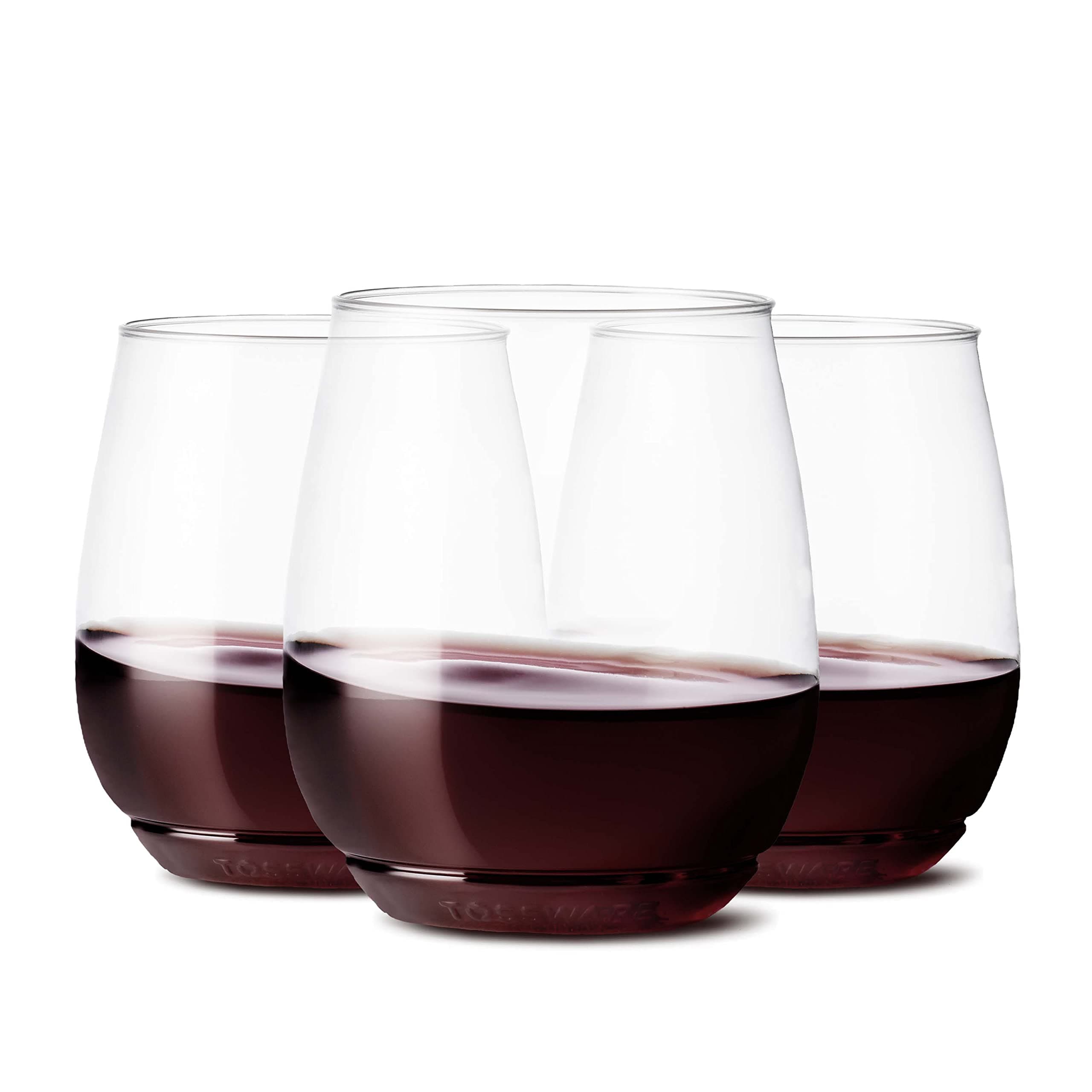 TOSSWARE14oz Vino - Set of 252 Recyclable Plastic Cup-stemless, shatterproof and BPA-Free Wine, Clear Glass