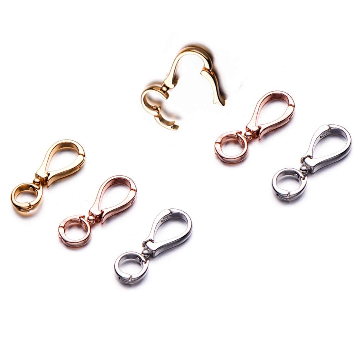 Double Opening Interchangeable Pearl Enhancer Connector Shortener Pendant Bail Clasp Infinity Figure Eight Shaped Silver/Gold/Rose Gold