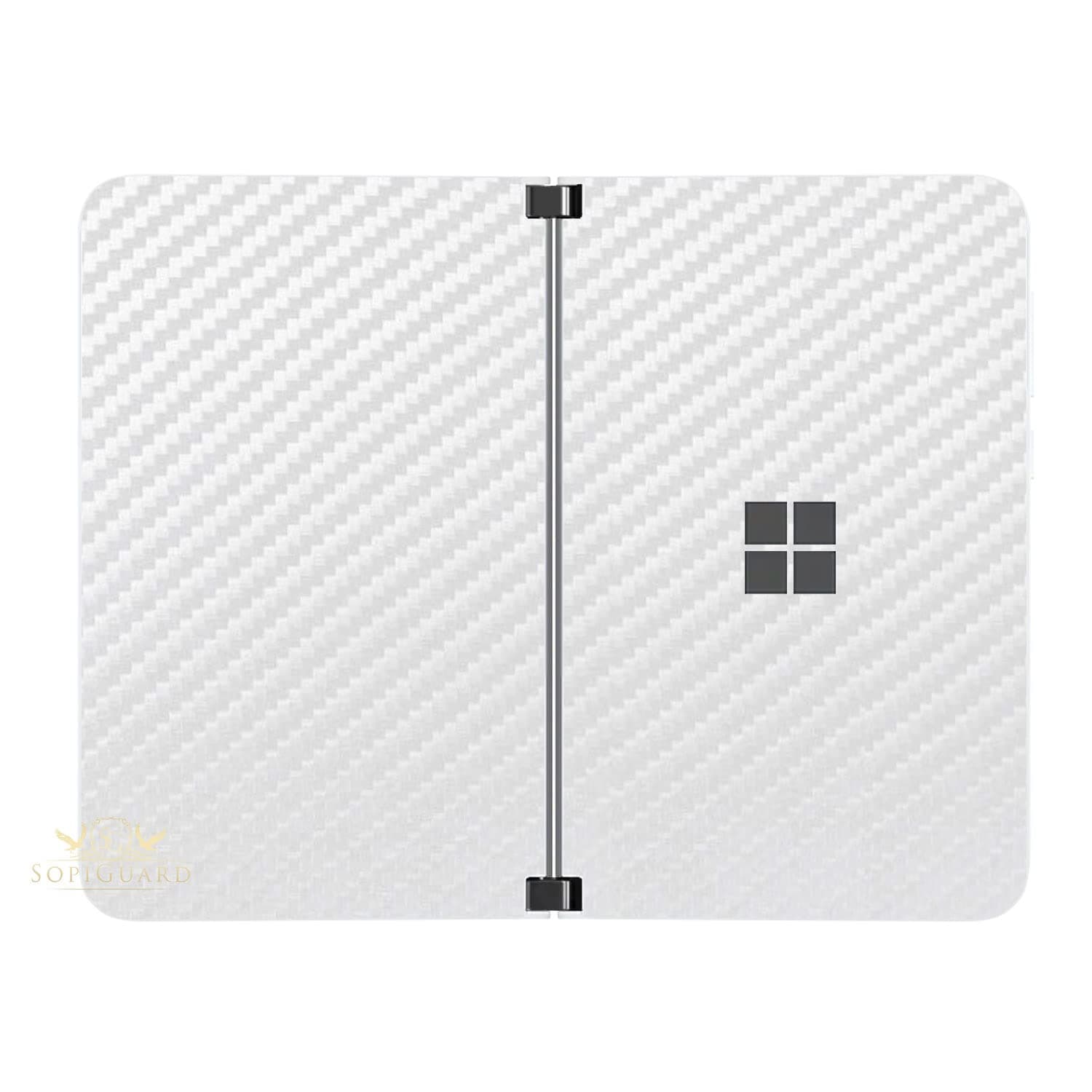 SopiGuard Sticker for Surface Duo Phone Edge-to-Edge Precision Vinyl Skin Wrap (Carbon White)