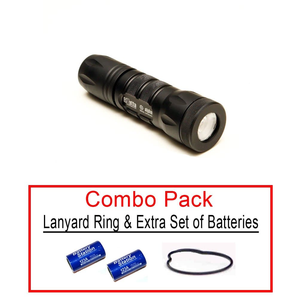 Elzetta A113 Single Cell Flashlight with Standard Bezel and High/Low Tailcap Combo Pack