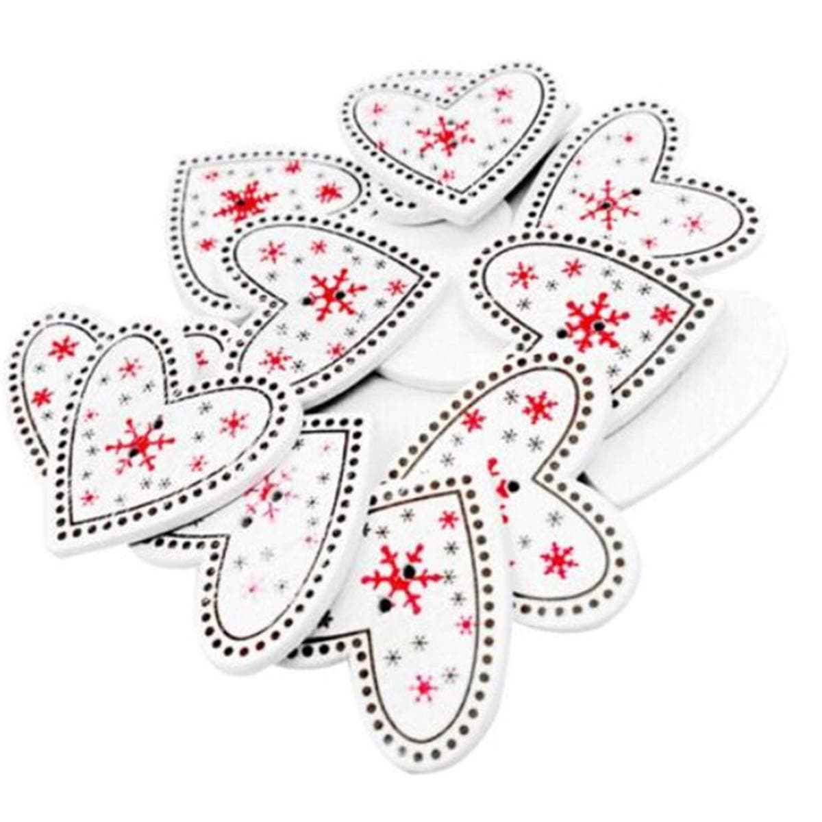 Winwinfly Christmas Wooden Buttons Decorative Fit Sewing Scrapbook 2 Holes Buttons