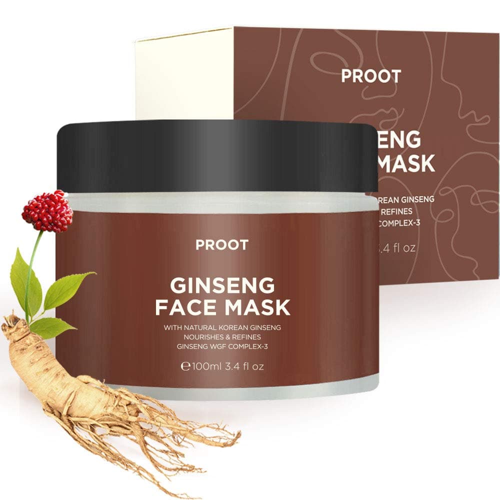 Ginseng Face Mask | 52.9% Korean Red Ginseng Extract | Skin Rejuvenating Formula for Wrinkles, Fine-Lines, Firmness and Elasticity | Korean Skin Care, Vegan, Cruelty-free | 3.4 fl. oz.