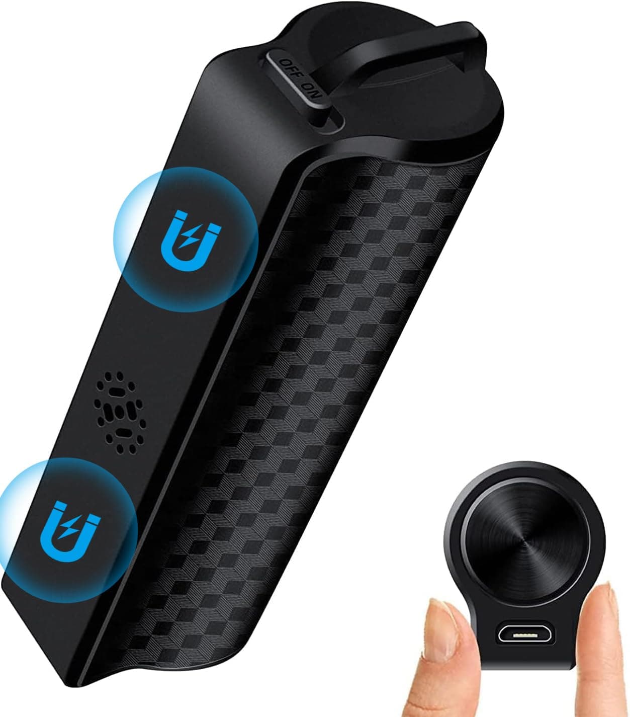 128GB Magnetic Voice Recorder, Recording Device with 600 Hours Continuous Recording, Audio Recorder with Playback, Voice Activated Recorder, Ideal for Lectures, Meetings, Intervie (128GB Black)