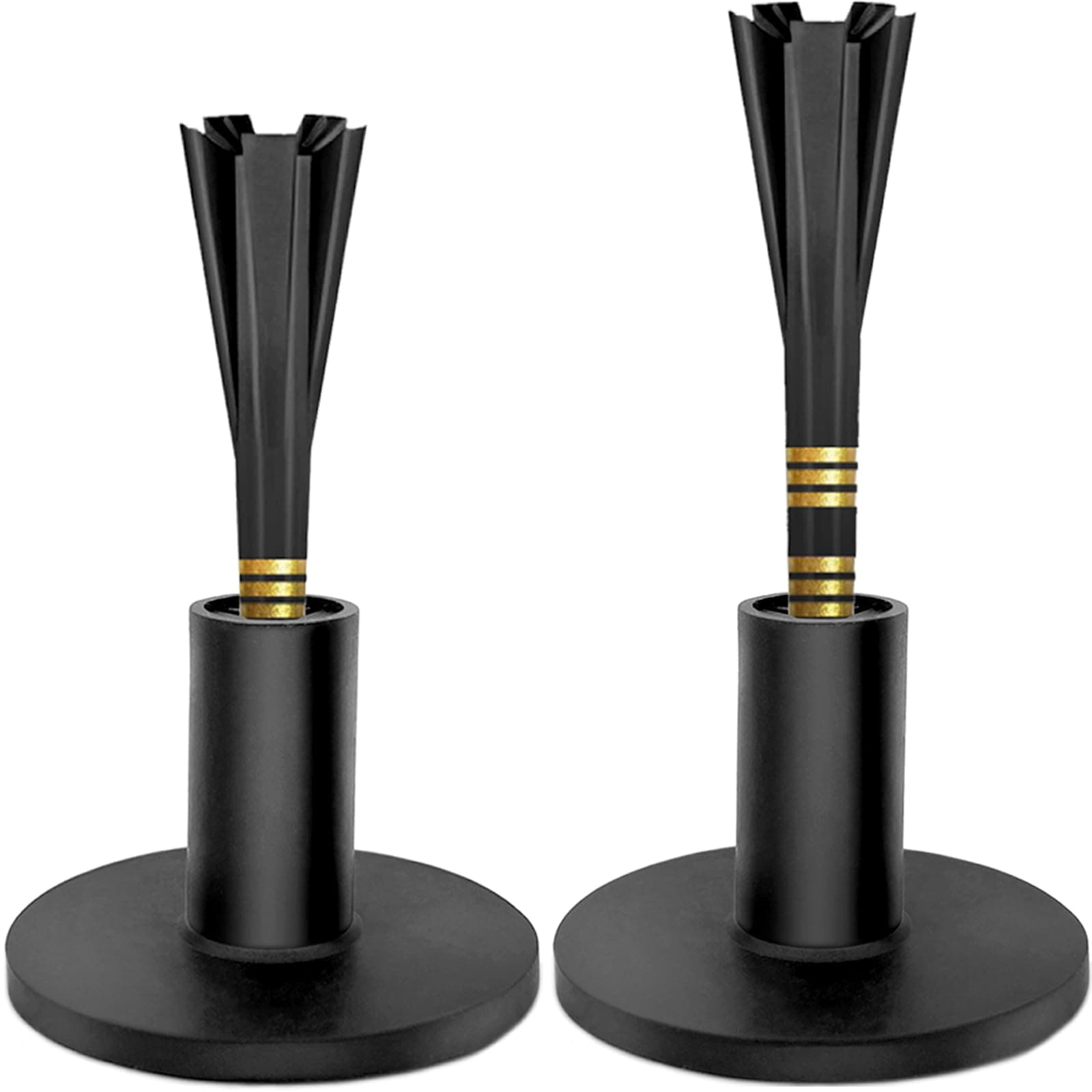 Golf Range Tees Set with Rubber Tee Holders and 5-Prongs 3-1/4" Plastic Golf Tees Stripe Consistency Distance for Golf Mats and Indoor Outdoor Training