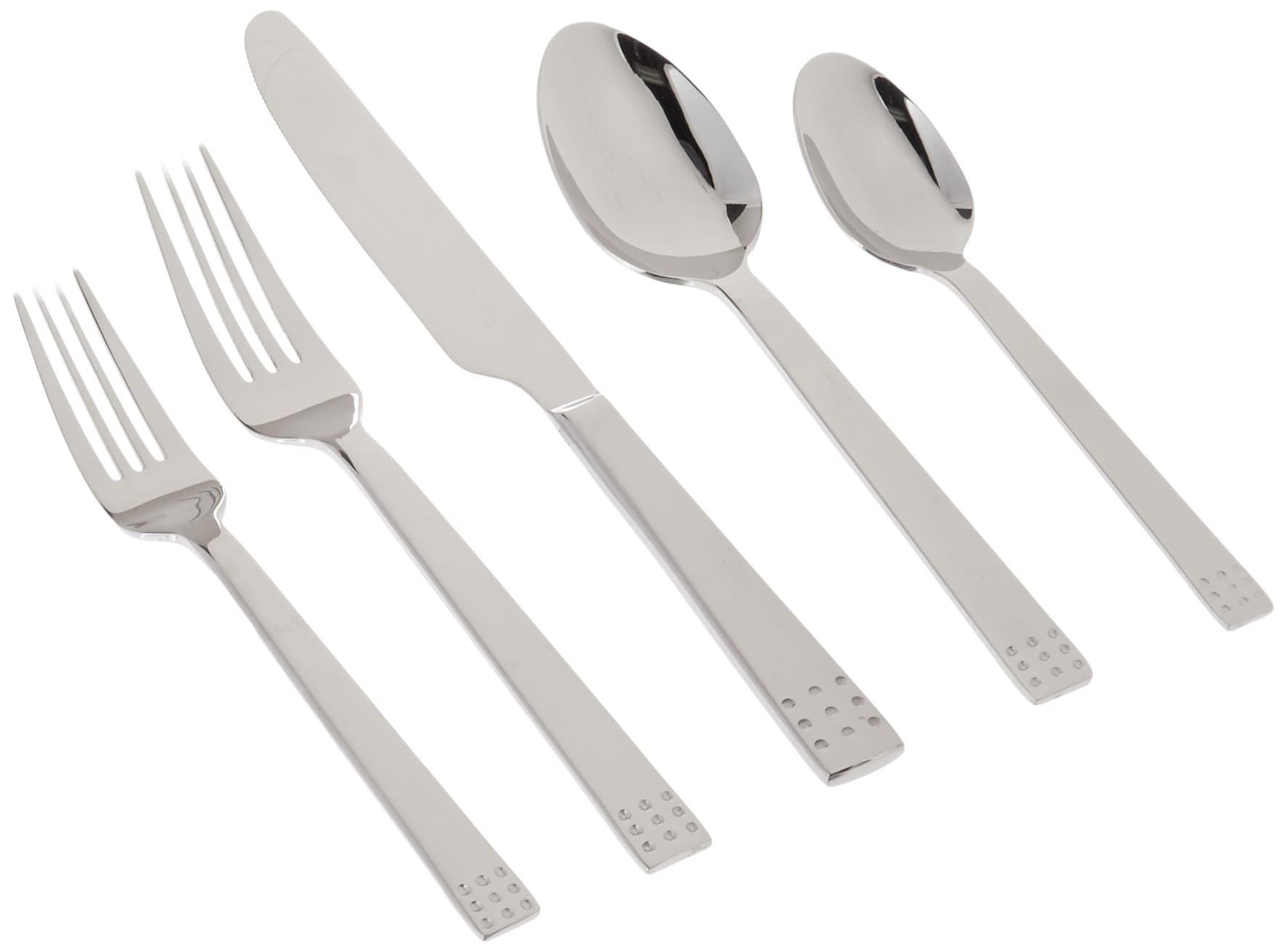 DAVID SHAW PRD571 20 Piece Splendide Wells Flatware Set, Silver