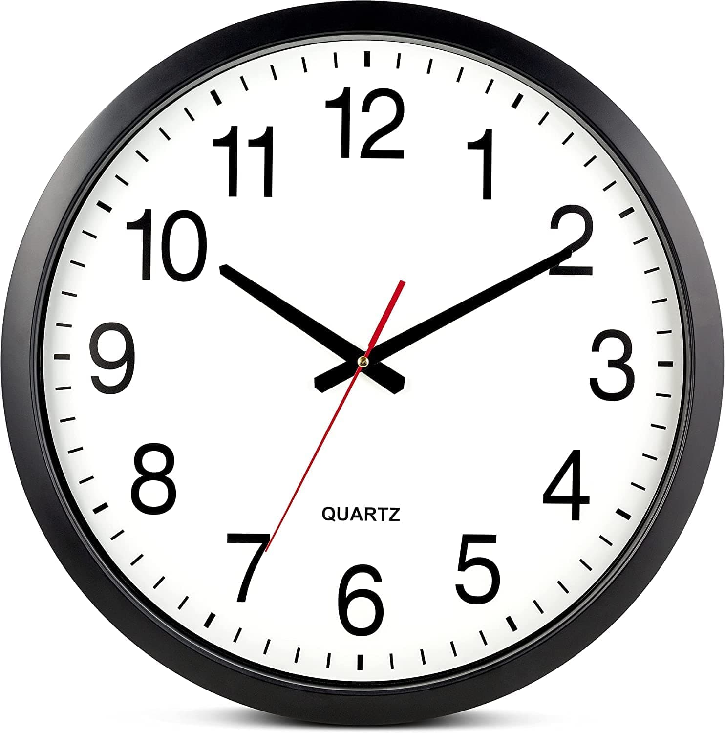 14Inch Wall Clock Silent Battery Operated Non Ticking Quality Quartz Round Easy to Read Home/Office/Kitchen/Classroom/School Big Clock