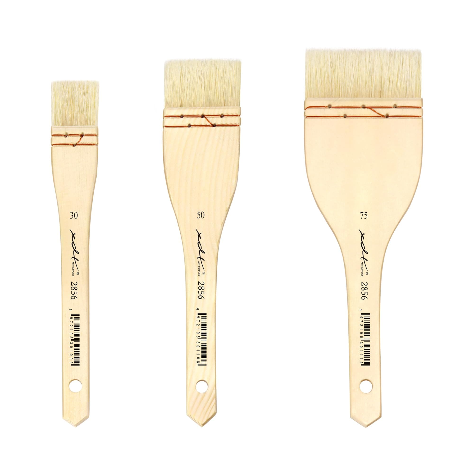 XDT#5249 Hake Artist Paint Brush 3 Piece Set Medium Soft Premium Goat #1.06in #1.77in #2.76in, Acrylic Oil Watercolor