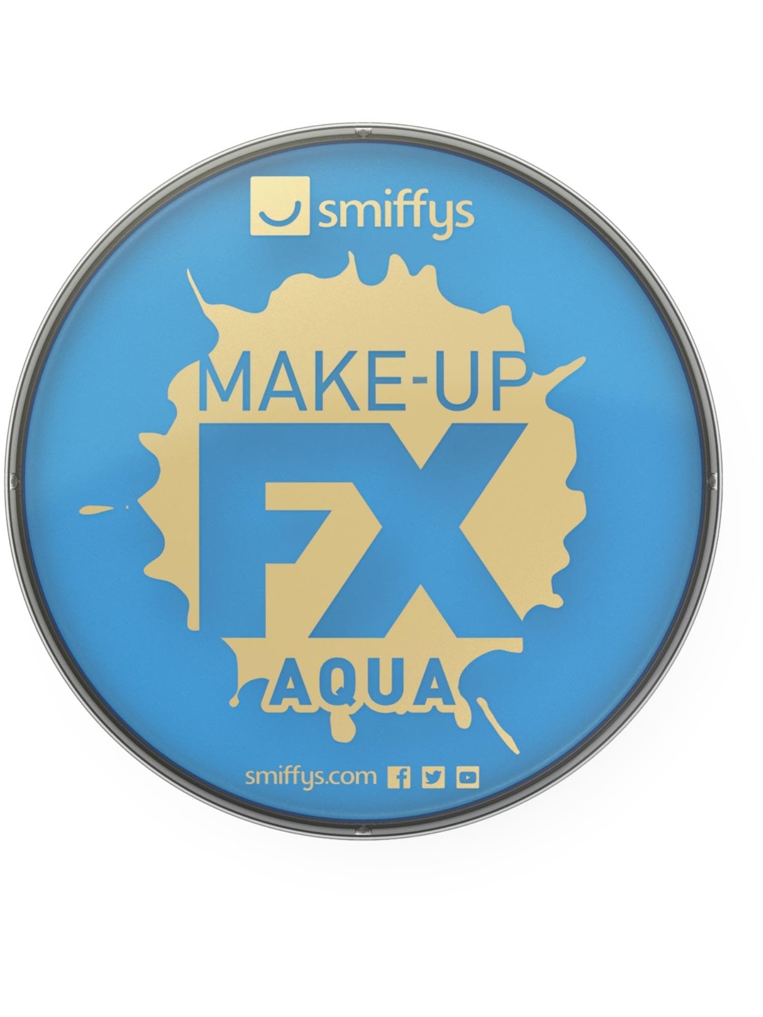 Smiffys Make-Up FX Aqua Face and Body Paint Pale Water Based, 16 ml - Blue,23737