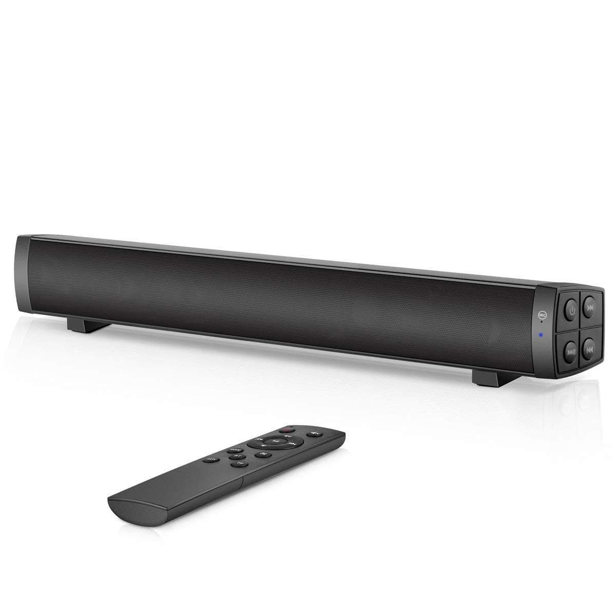 Sound Bar for PC, EWEMOSI Soundbar 2.0 Channel Wired & Wireless Rechargeable Bluetooth Speakers 4.2 3D Stereo AUX/TF Card Connection with Built-in Microphone (Support 3.5mm Audio), Black