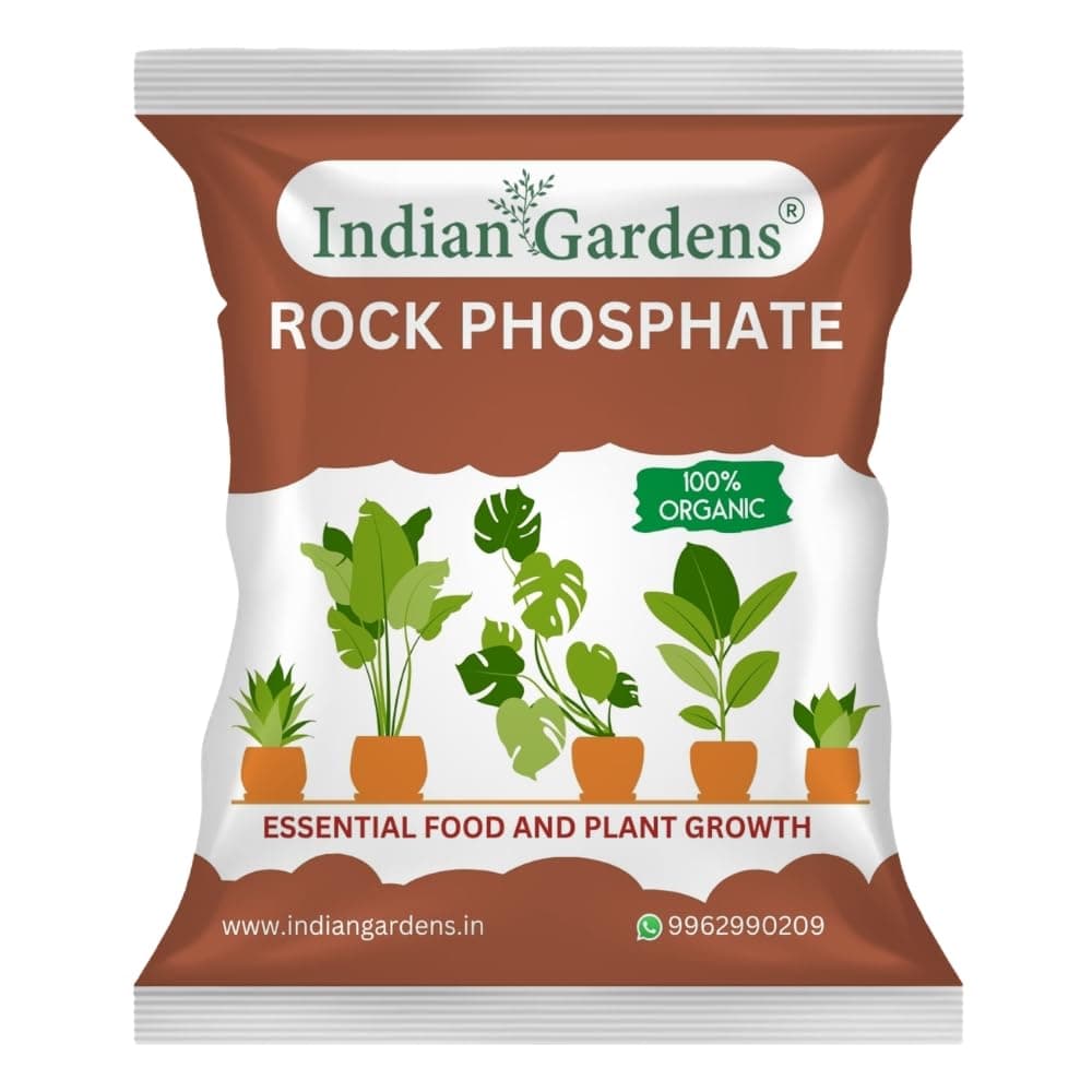 Indian Gardens - Rock Phosphate Fertilizer For All Plants |Natural |Organic |Phosphate | Slow-Release 900 Grams