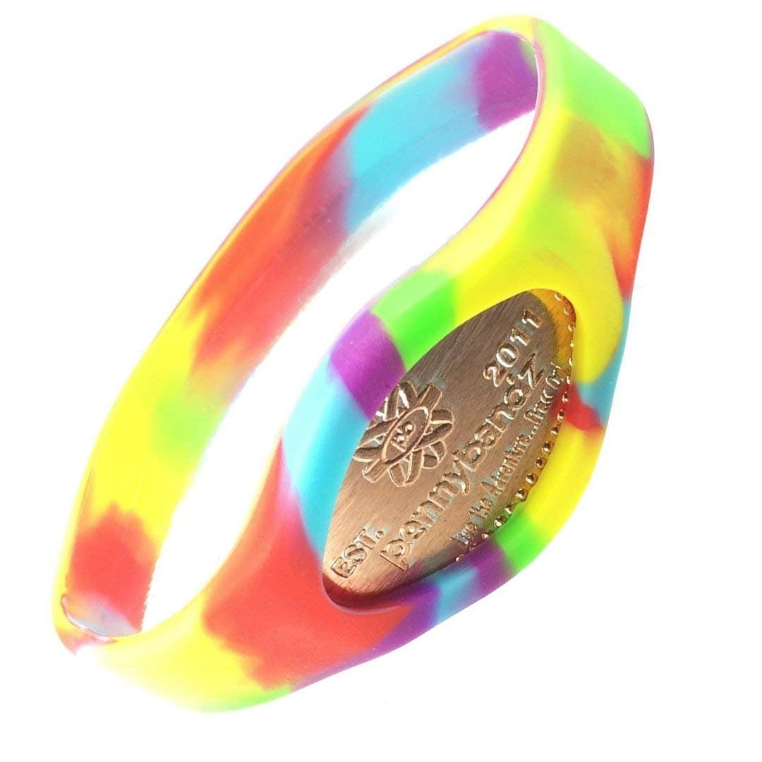 Wearable Souvenir Wristband for Pressed Penny (Groovy Tie Dye, Youth – 175mm (6.89 inches) Youth to Adult x-Small)