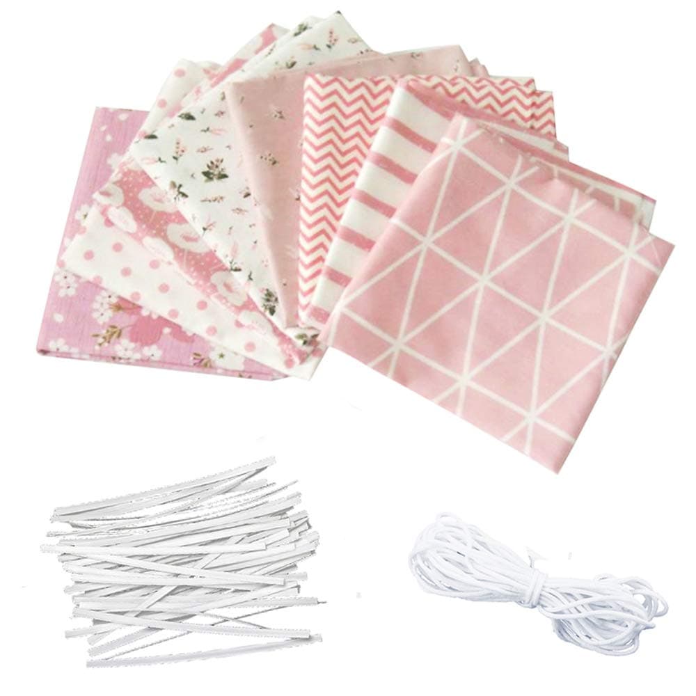 papasgix Cotton Fabric for Sewing by The Meter Remnants Jersey Fabric for Sewing Fabric Package 50cmx50cm (50x50cm, Set Pink)