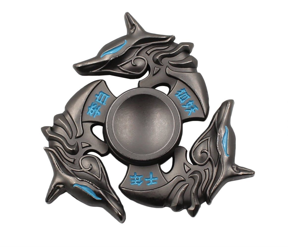 Fidget Spinner Metal Hand Spinner EDC ADHD Focus Toy Ultra Durable High Speed Anxiety Relief Toy,Black Fox