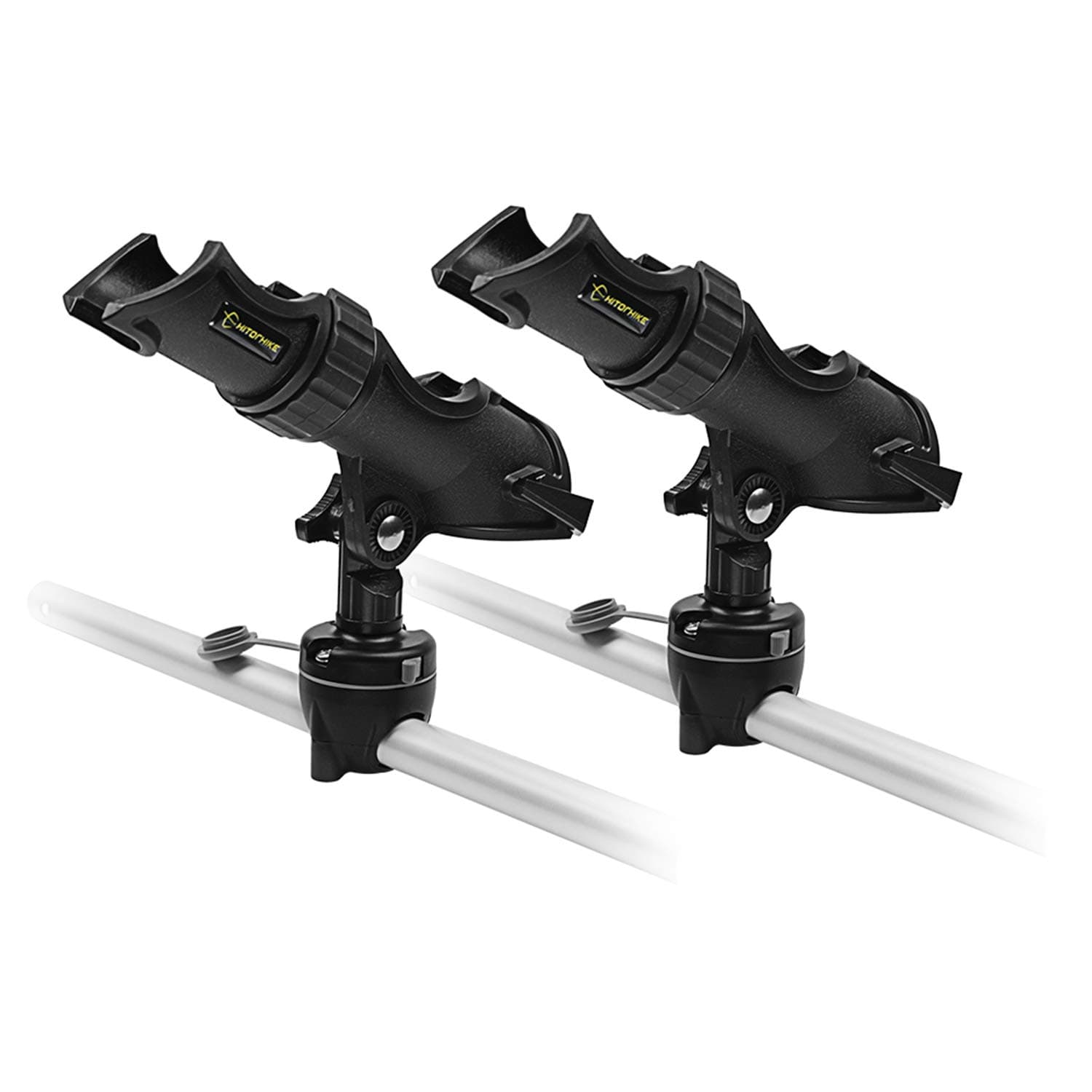 HITORHIKE Fishing Rod Holder Universal Fit Kit with Mount Allows for 360-degree Adjustment Kayak Fishing Boat Rod Holder (Fishing Rold Holder x2+Rail Mount x2)