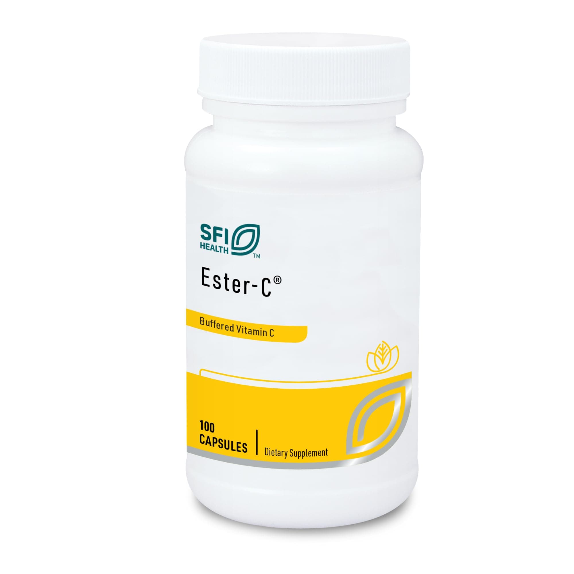 Klaire Labs SFI Health Ester-C - 500 mg Buffered Vitamin C - Non-Acidic Form Designed to Be Gentle On The Stomach - Immune & Antioxidant Support - Hypoallergenic (100 Capsules)