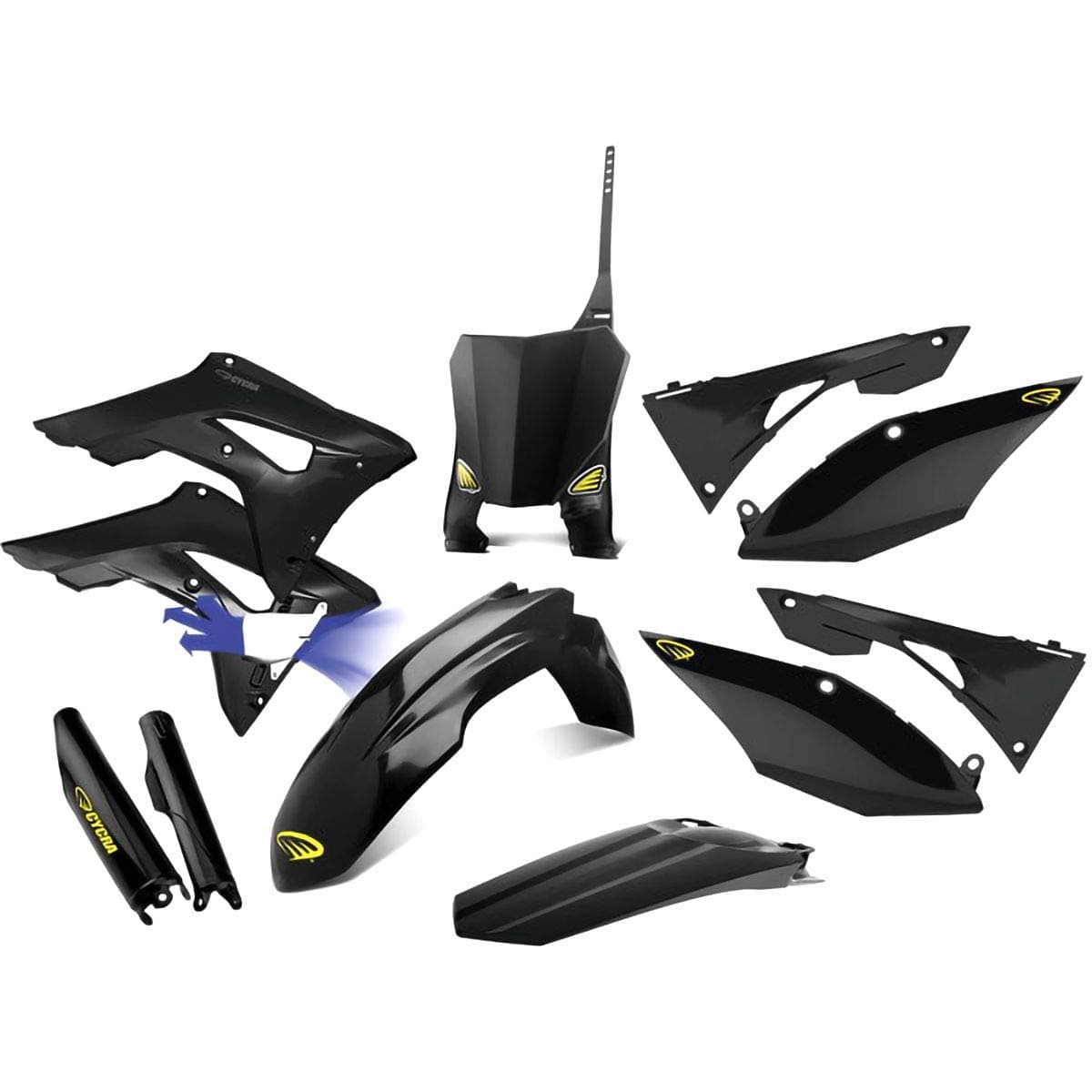 Cycra Powerflow Plastic Kit (BLACK) Compatible With 17-19 HONDA CRF450R