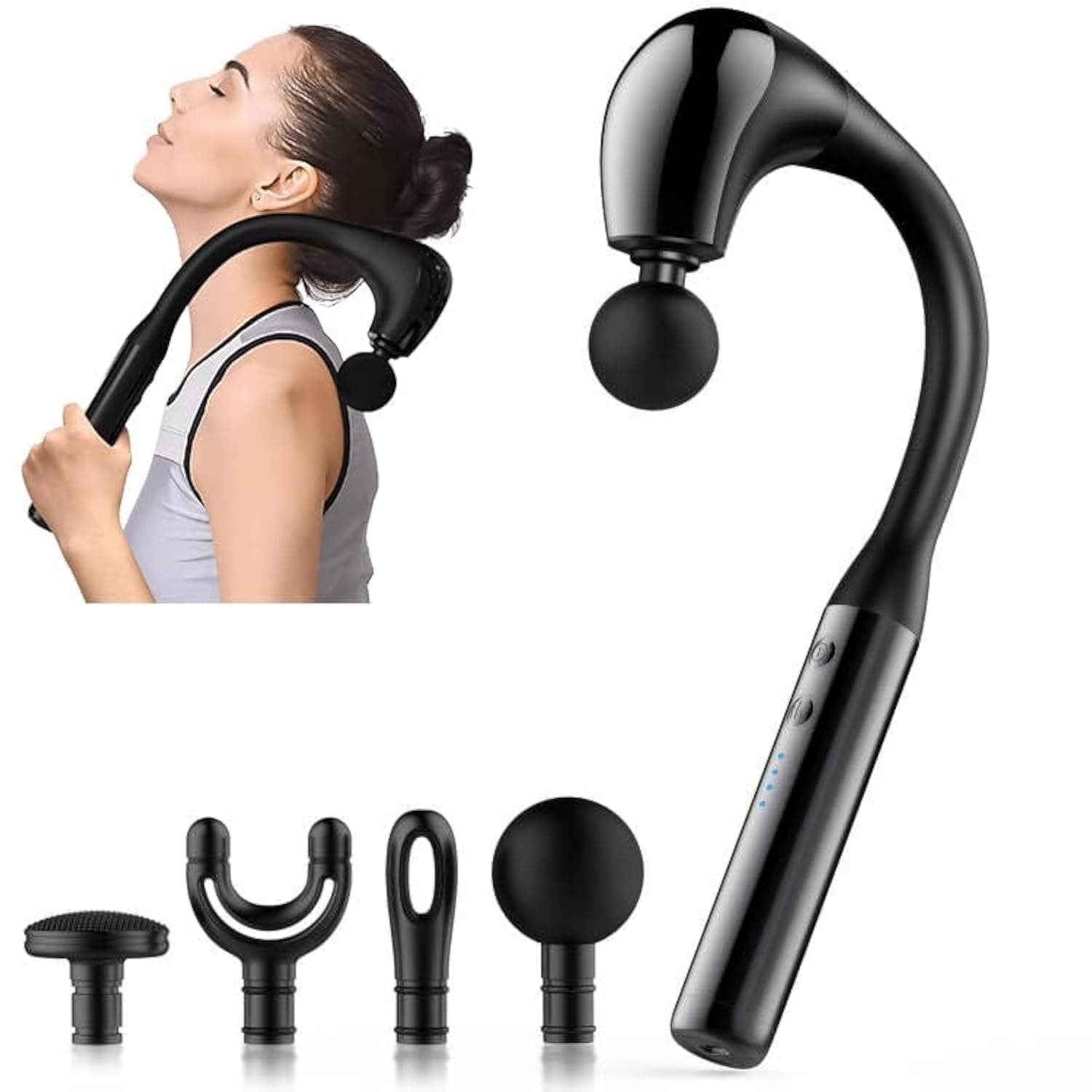 Massage Gun with Extended Handle Revolutionary U-Shaped Back Massager for Pain Relief Deep Tissue Body Massager for Neck,Shoulder,Leg-Reach Every Muscle with Ease