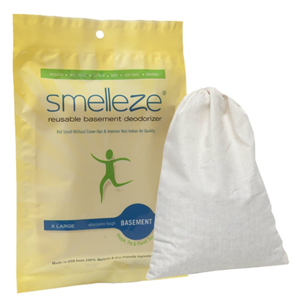 Reusable Basement Odor Removal Deodorizer Pouch: Rids Funky Smell Without Fragrance in 150 Sq. Ft.