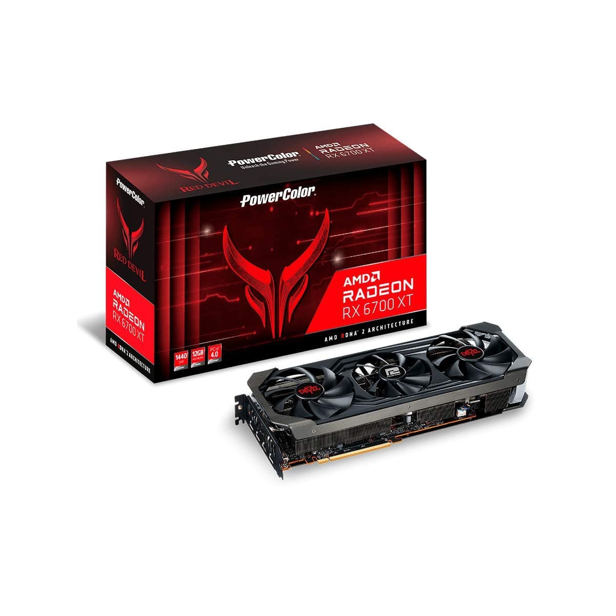 PowerColor Red Devil Radeon RX 6700 XT 12GB GDDR6 192-Bit pci_e_x16 RGB Graphics Card with Raytracing, Dual BIOS, Output LED and Backplate