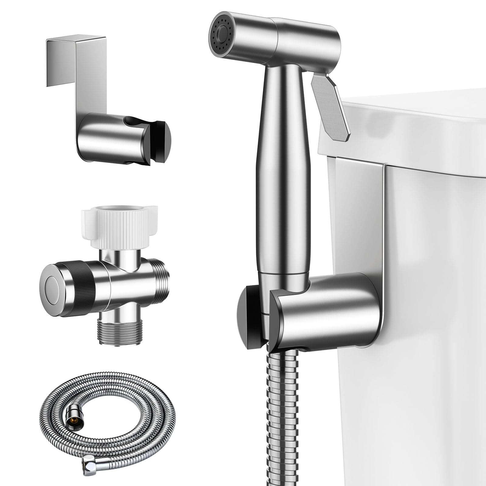 Handheld Bidet Sprayer for Toilet, BRITULIF Jet Sprayer for Toilet Muslim Shower, Adjustable Water Pressure with Bidet Attachment for Toilet for Feminine and Baby Wash