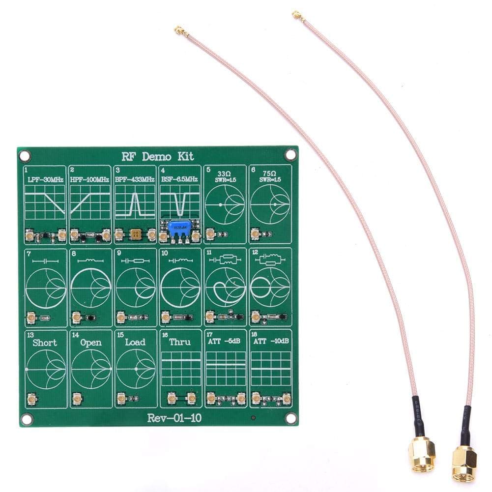 RF Demo Kit Board, NanoVNA RF Test Module, Filter/Attenuator Module with 2 UFL Patch Cord for Learning Vector Network Analyzer, Antenna Analyzer Test Calibration