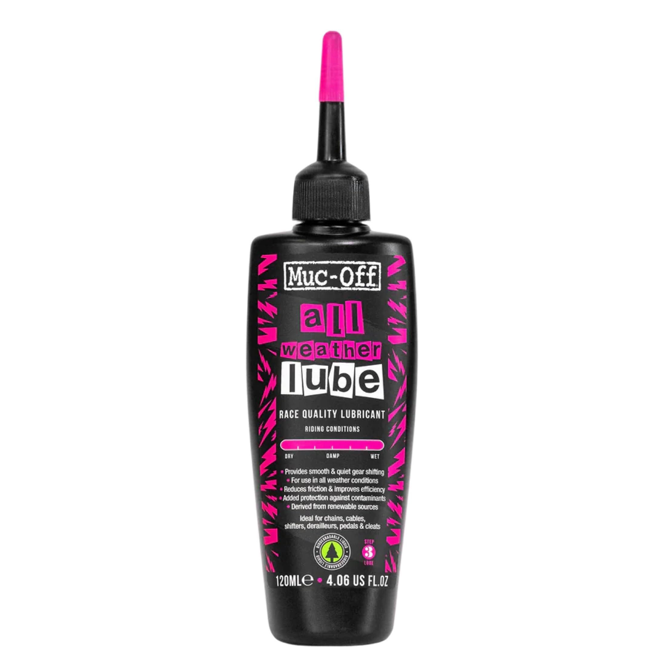 Muc-Off All-Weather Chain Lube, 120 ml Biodegradable Bicycle Chain Lubricant - Formulated for All Conditions - Suitable for All Types of Bikes