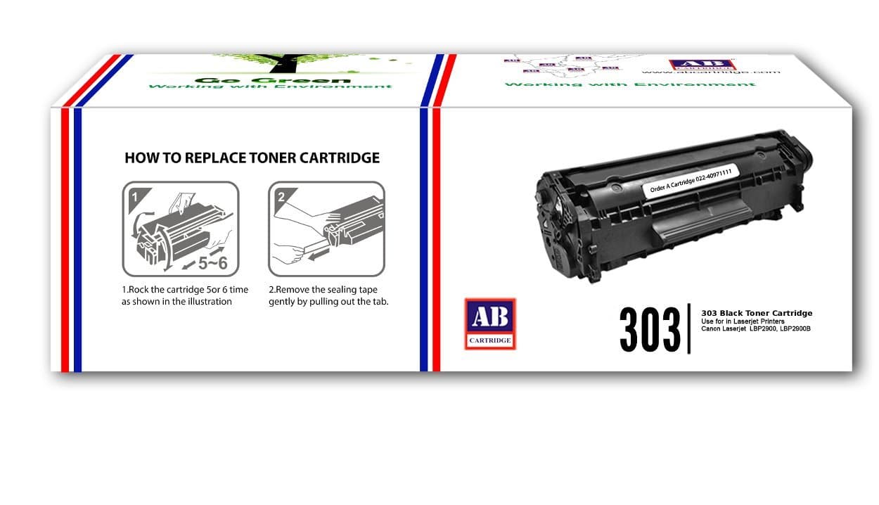 AB Cartridge 303 Compatible Black Toner Cartridge for Canon LBP-3000, LBP-2900, LBP-2900B, L11121E