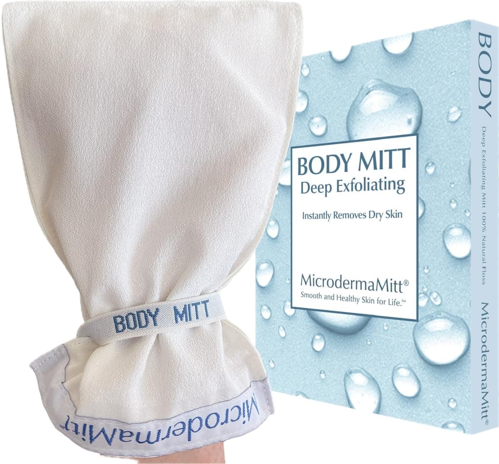 Original Deep Exfoliating Mitt for Body - Premium Turkish Kessa Dead Skin Remover & Body Exfoliator for Keratosis Pilaris & Self-Tan Removal, Natural Skin Care Glove for Smooth Skin