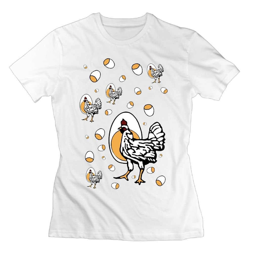 Roseanne's Chicken Women's Comfortable Short Sleeve T Shirt Color White Size L