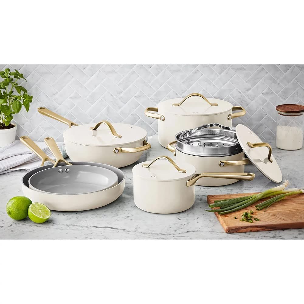 MEMBER´S MARK MEMBER'S 11-Piece Modern Ceramic Cookware Set In Cream 2x3x6