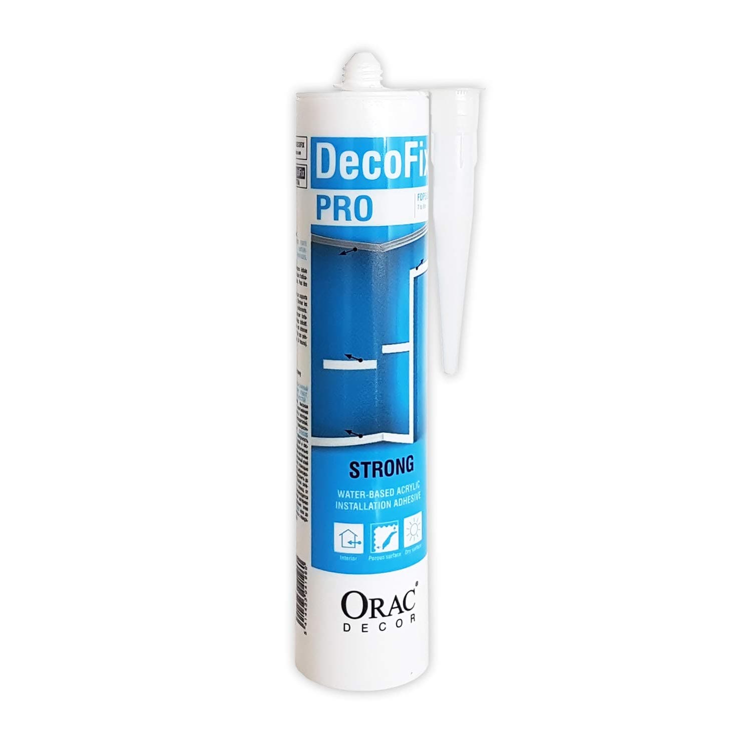 DecoFix PRO Installation adhesive 310 ml water-based acrylic Orac Decor FDP500 glue for mouldings profiles cornices