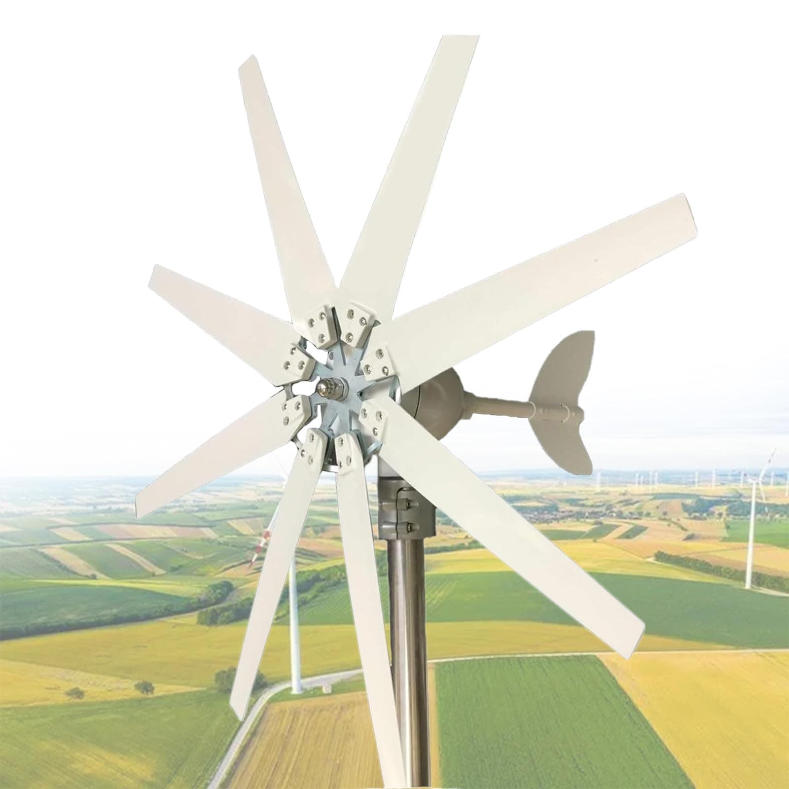 12000W Wind Power Turbine Generator, 8-Blade Windmill Power Generator with Controller, Wind Generator for Home Use,10000W-48V