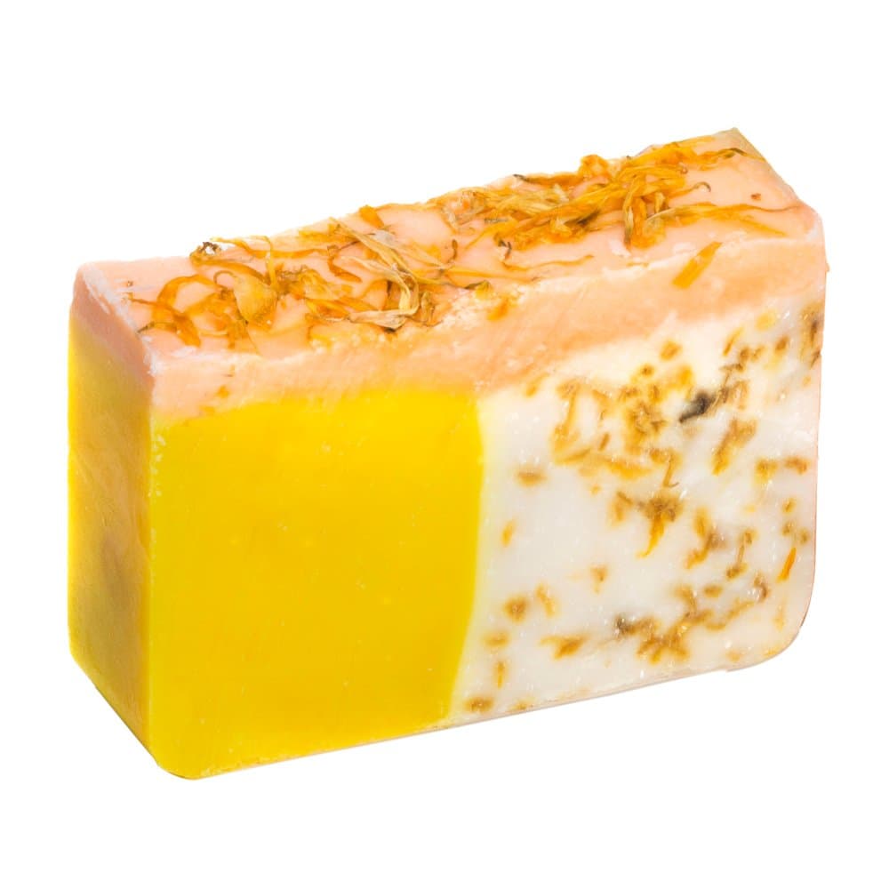 Orange Soap with Calendula Oil (4 Oz Bar) - Handmade Natural Organic Soap with Therapeutic Essential Oils Like Calendula Oil, Orange Oil. Moisturizing Body Soap Bar Excellent for Skin, Face. With Shea Butter, Natural Glycerin, Mandarin Beauty Soap.