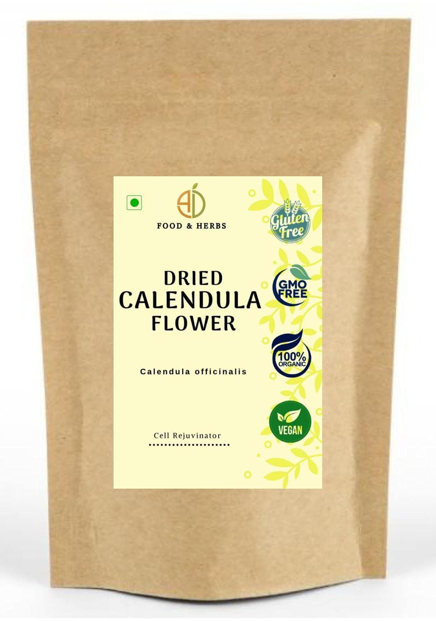 A D FOOD & Herbs ORGANIC CALENDULA FLOWER Dried Natural Ayurveda Herb ( 150 GMS )