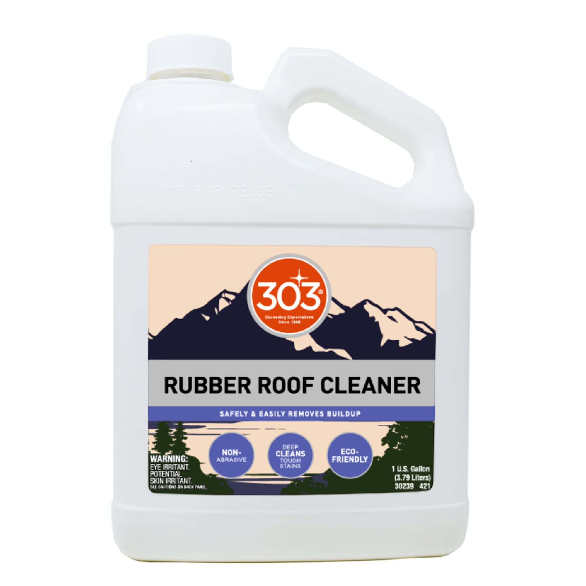 303 Products Rubber Roof Cleaner - Biodegradable and non-abrasive - Use on RVs, Campers, Pop-Ups, and Motorhomes, 128oz (30239)