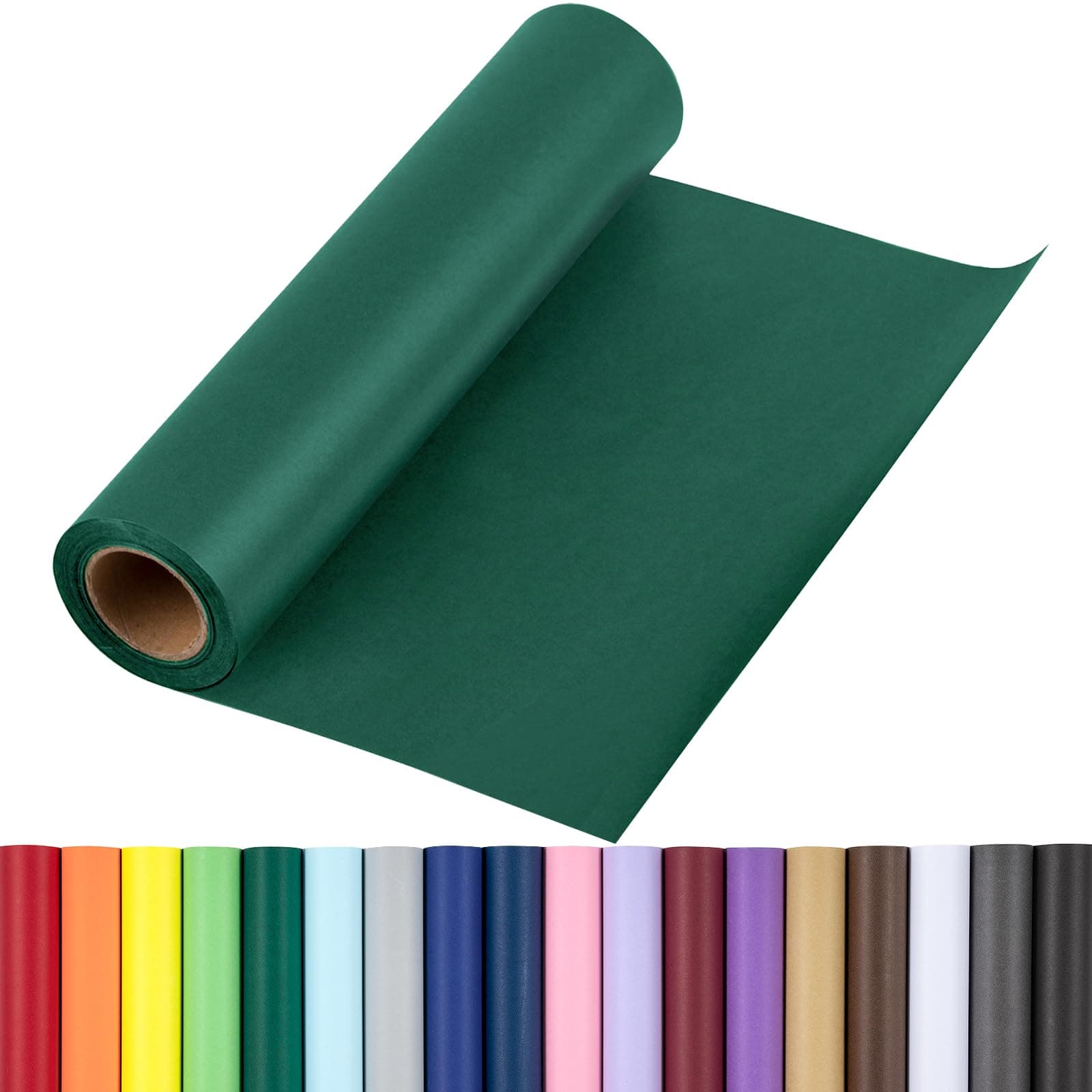 RUSPEPA Dark Green Kraft Wrapping Paper Roll, 17.5"x 393"(32.8'), Recyclable Green Art Gift Wrap Paper for Christmas Gift Wrapping, Table Covering, Art & Craft Supplies, Bouquet Flower, 80GSM