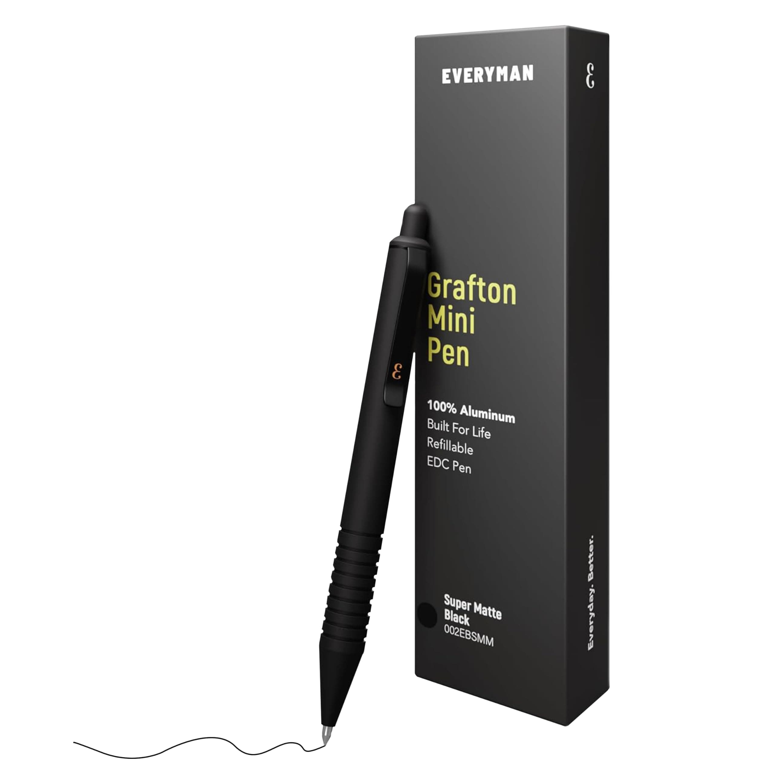 Black Super Matte Mini Click Pen | Compact Refillable 0.7mm Gel Pen with Premium Grip | Pocket-Size Metal EDC Pen for Travel, Office, Journaling & Everyday Writing