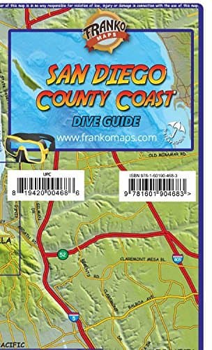Franko Maps San Diego County Coast Dive & Adventure Map - Waterproof, Full Color Recreation Map